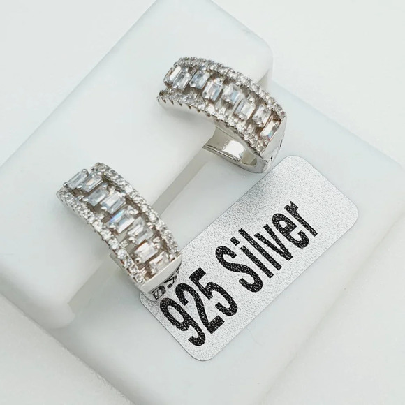 "925 Sterling Silver Cubic Zirconia Earrings, UU1P6A6161 - Picture 6 of 11